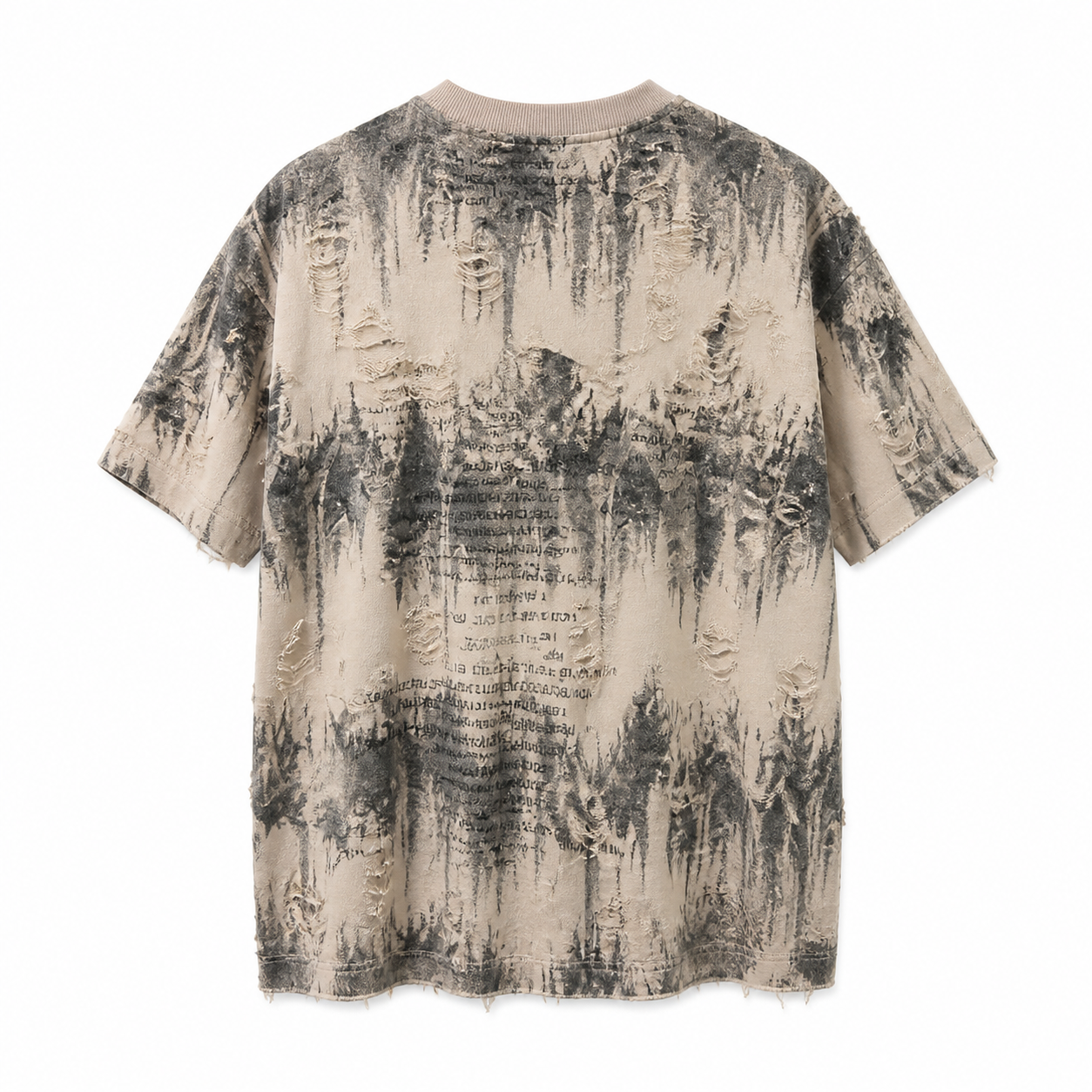 Distressed Print Crystal Tee - back view