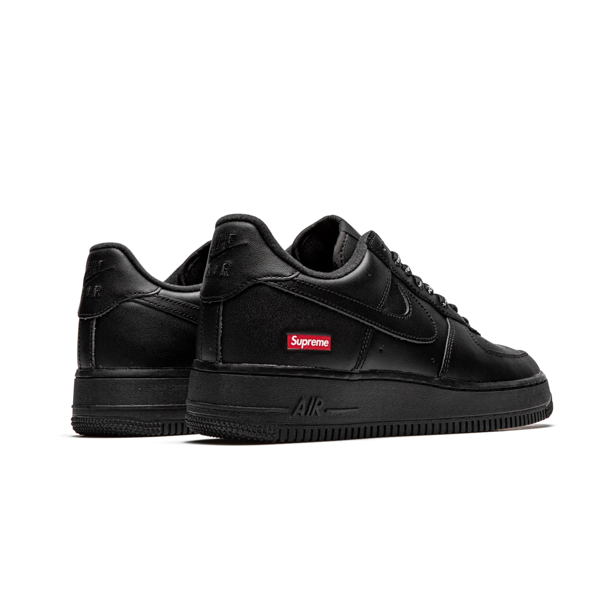 AF1 Box Logo Black - rear three-quarter pair view
