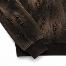 Distressed Crystal Wash Sweatshirt - sleeve detail