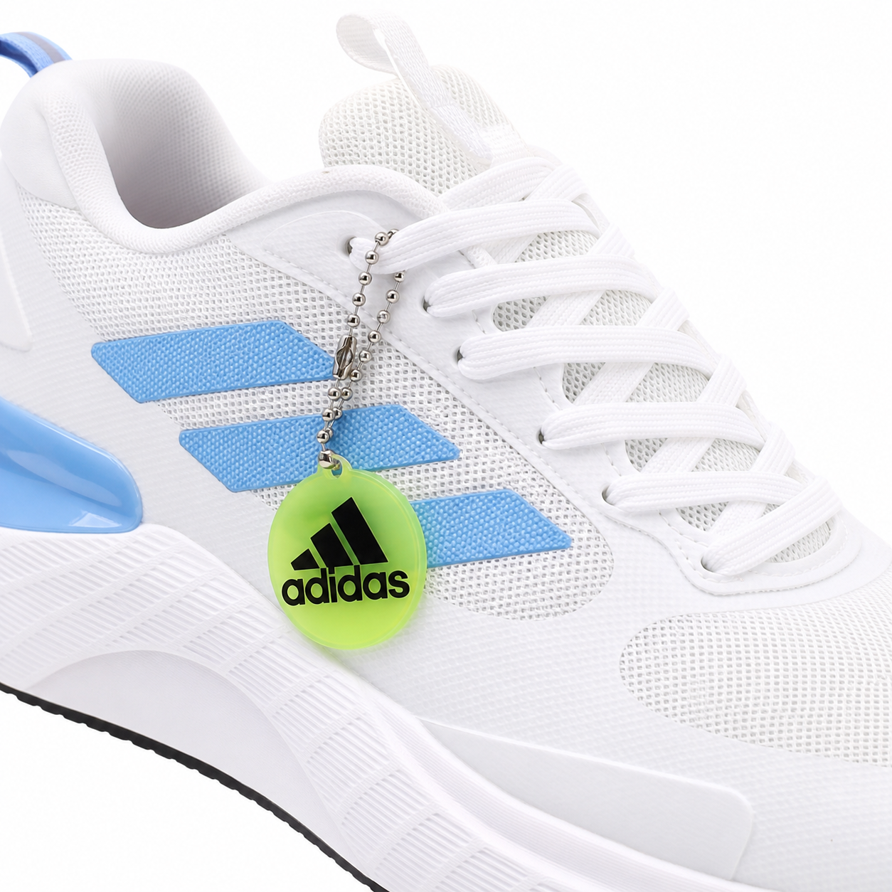 SUPERMAGNA white knit upper and blue stripe detail