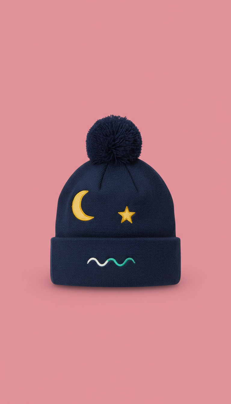 Whimsical Beanie in Midnight Blue
