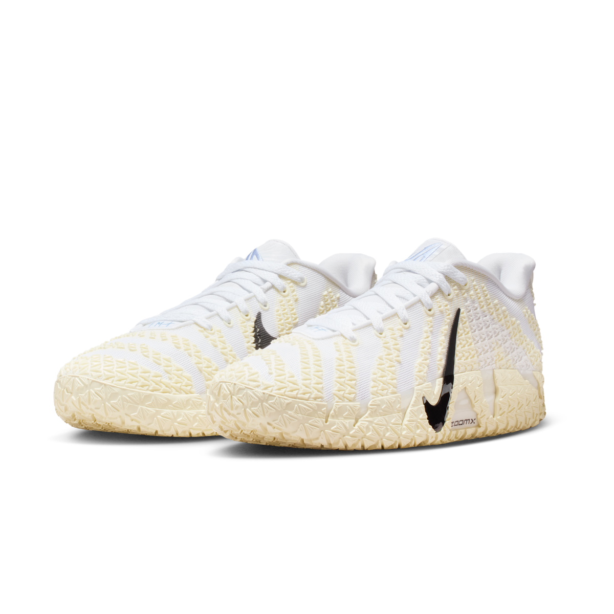 Ja 3 Basketball Shoes Sail / White / Coconut Milk / Desert Khaki HF2794-101 - three-quarter pair view