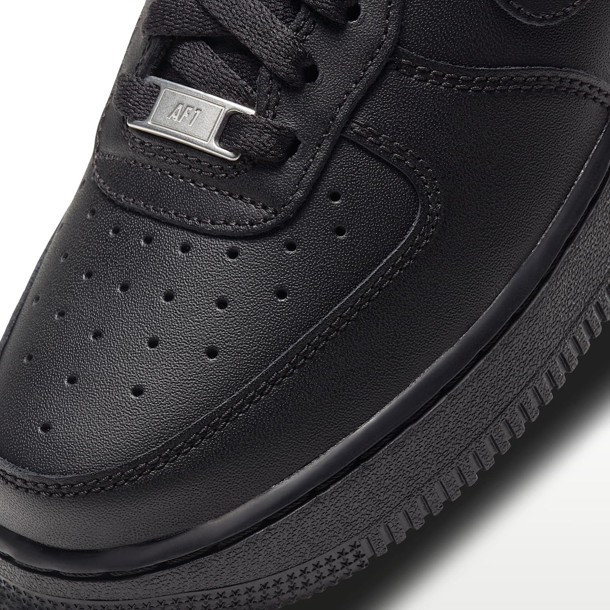 AF1 ’07 Triple Black - Triple Black - leather and lace detail