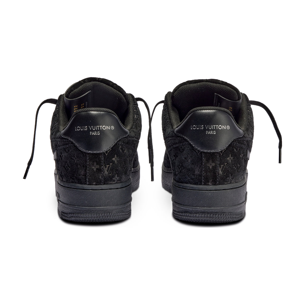 AF1 Low Black Monogram - Black - rear view