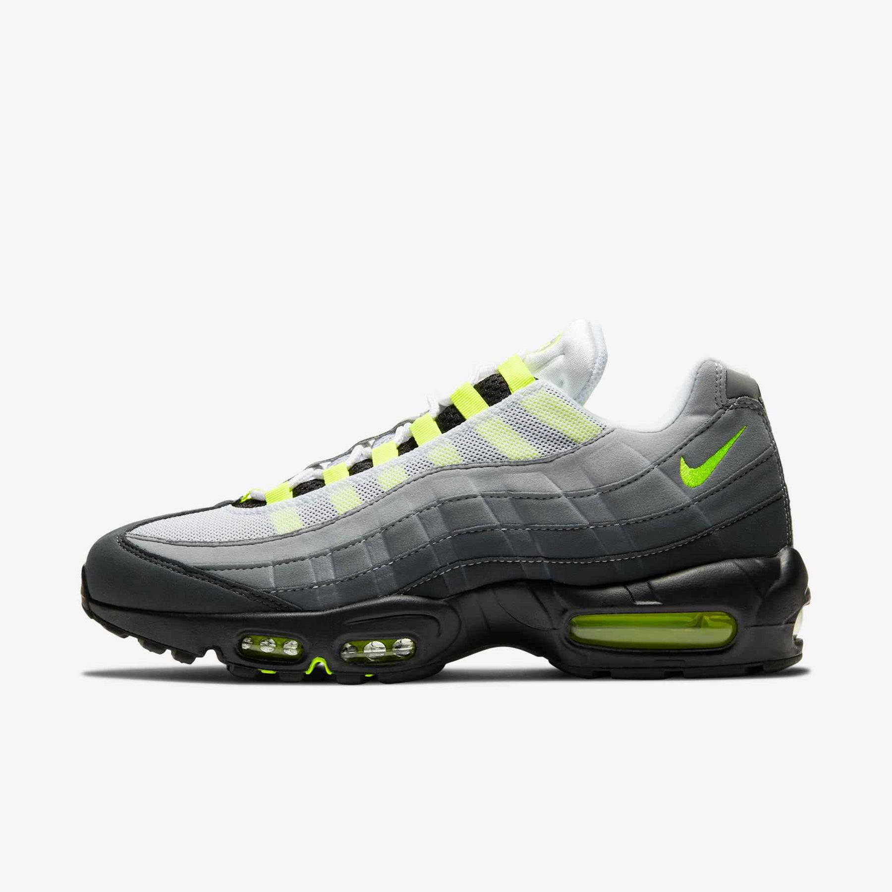 Air Max 95 OG Neon Yellow - Black / Neon Yellow / Light Graphite - lateral side view
