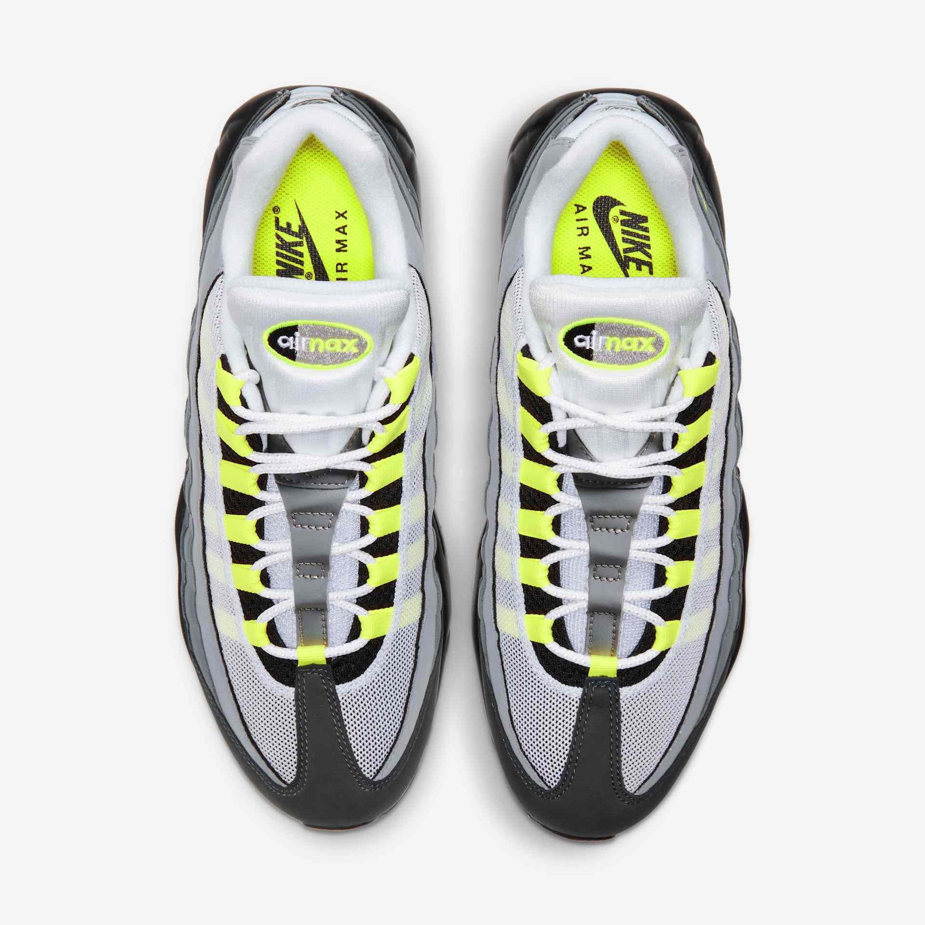 Air Max 95 OG Neon Yellow - Black / Neon Yellow / Light Graphite - top pair view