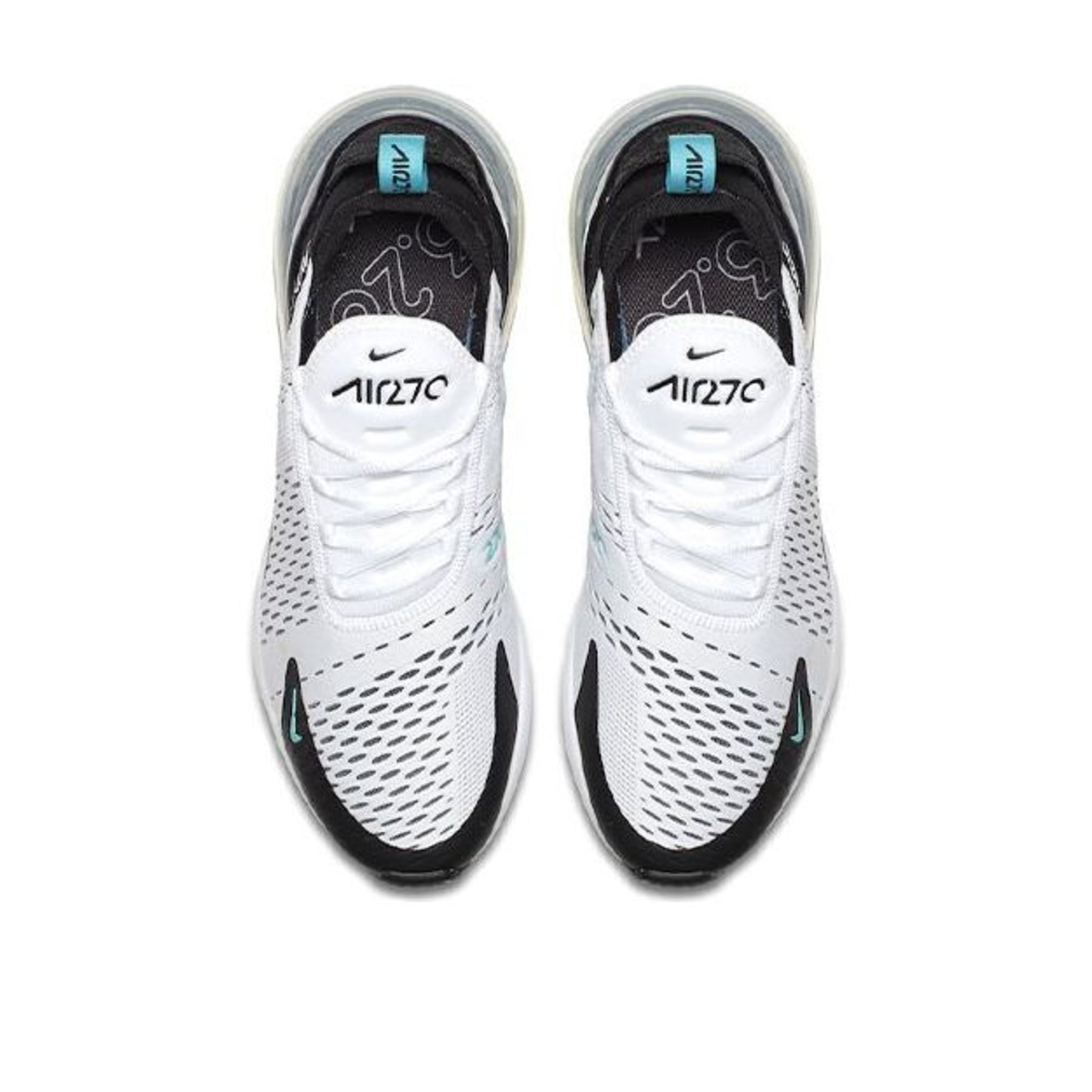 AM 270 Everyday Air Sneakers - White / Black / Dusty Cactus - top view