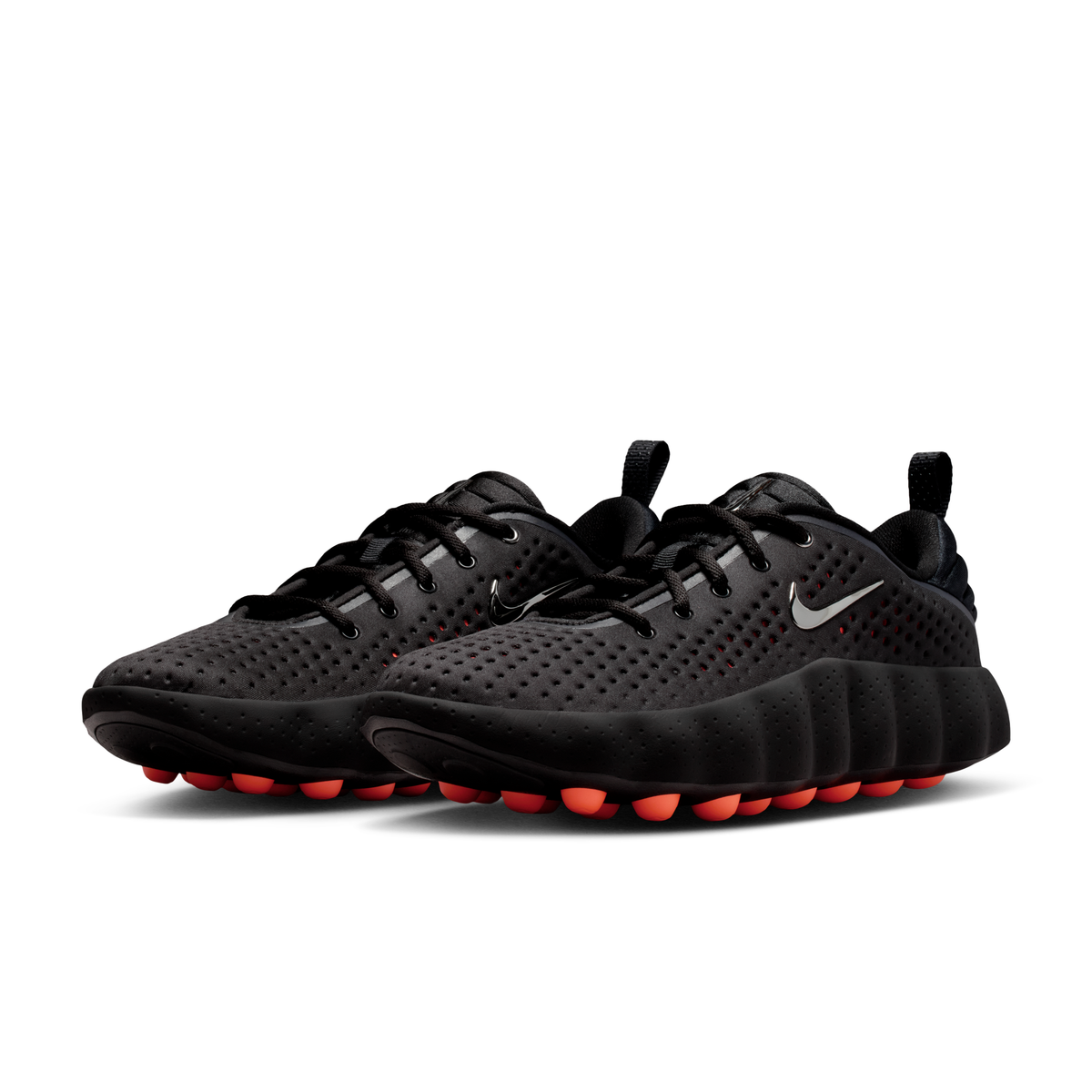 Nike Mind 002 Black / Hyper Crimson / Chrome HQ4308-001 - three-quarter pair view