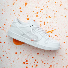 Dunk Low Pro ISO Triple White / Orange Label - Triple White / Orange Label - three-quarter lifestyle view